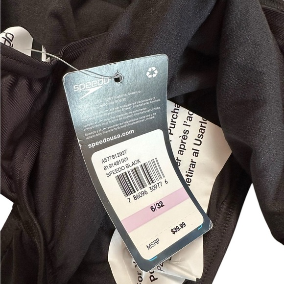 NEW Speedo Women's Swimsuit One Piece Solid Adult, Team Black, 6/32 - Picture 16 of 17